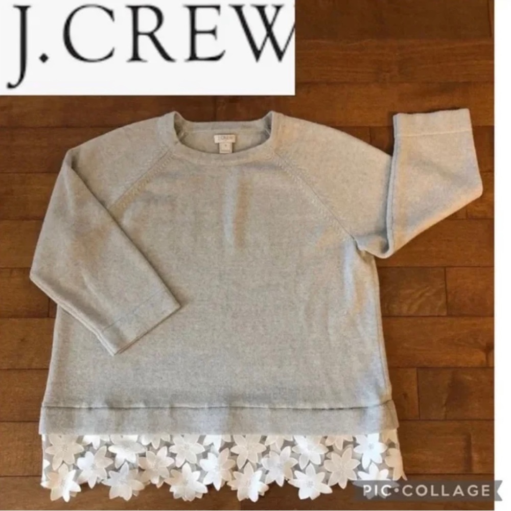 J. Crew sweater with embroidered flowers